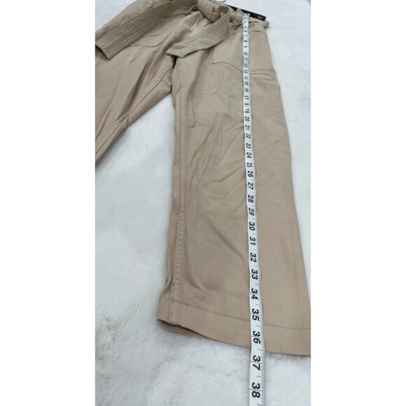 Topshop Casual Utility Trousers Tie Belt Paperbag Waist Pants w/Patch Pockets - Picture 4 of 12
